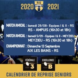 Stage de reprise Seniors 2020-2021